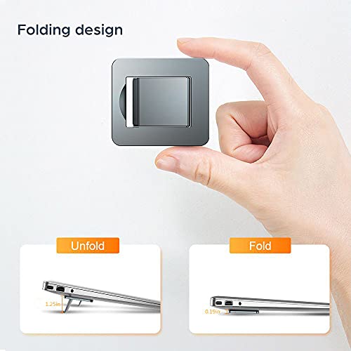 OATSBASF Mini Laptop Stand, Retractable Computer Stand, Portable Notebook Holder, Foldable Invisible Design Cooling Office Universal Non Slip, for MacBook Pro Air iPad Pro Air Surface Tablets (Gray) - color: Gray