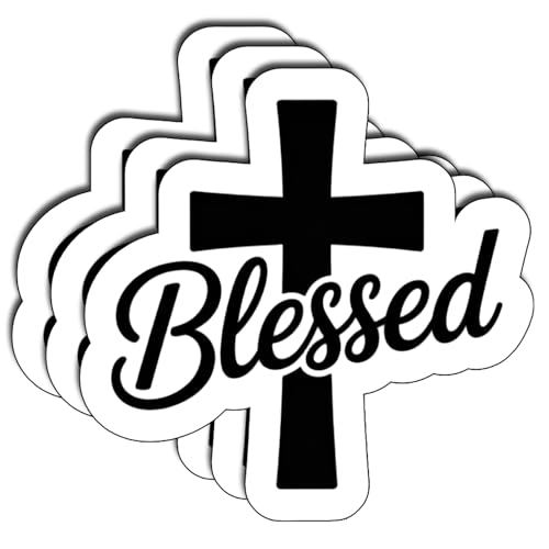 (3Pcs) Blessed Stickers Christian Inspirational Bible Verse Quote Religious Scripture Prayer Gifts Waterproof Vinyl Decal for Kindle Water Bottle Bumper Car Hard Hat Phone Laptop Size 3" - color: Blessed