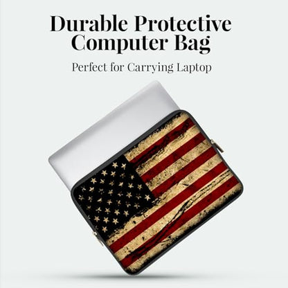 Laptop 13 inch Sleeve Case for MacBook Air 13-13.6 inch, Laptop Bag Cover for MacBook Pro 13" 14 inch, Shockproof Briefcase Travel Carrying Sleeve for 14" Chromebook HP Dell I US Flag - color: US Flag