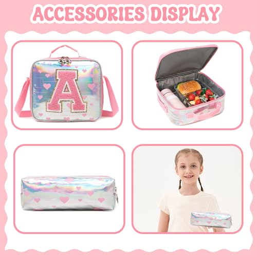 HTgroce Cute Rolling Backpack with Wheel,School Backpack for Kids Girl Roller Schoolbag Wheeled Backpacks Set Carry-on Luggage,Pink A - color: Pink, style: A