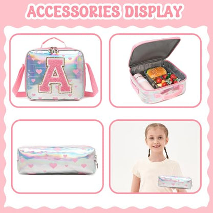 HTgroce Cute Rolling Backpack with Wheel,School Backpack for Kids Girl Roller Schoolbag Wheeled Backpacks Set Carry-on Luggage,Pink A - color: Pink, style: A