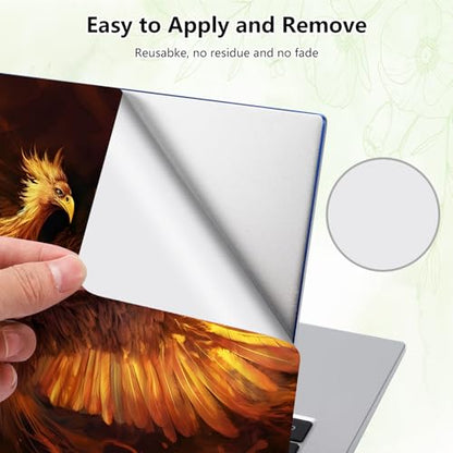 Laptop Skin Sticker Decal, Universal Reusable Vinyl Laptop Cover for 12" 13" 13.3" 14" 15" 15.4" 15.6" Notebook PC, Waterproof Scratch-Resistant with 2 Wrist Pads, Easy to Apply & Remove,Cool Phoenix - color: Cool Phoenix