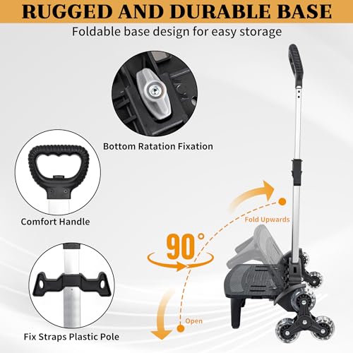 Backpack Trolley with Wheels, 6-Wheels Rolling Dolly Cart for Backpack | Travel Hand Truck for Luggage - size: 6 Wheels NO Edge