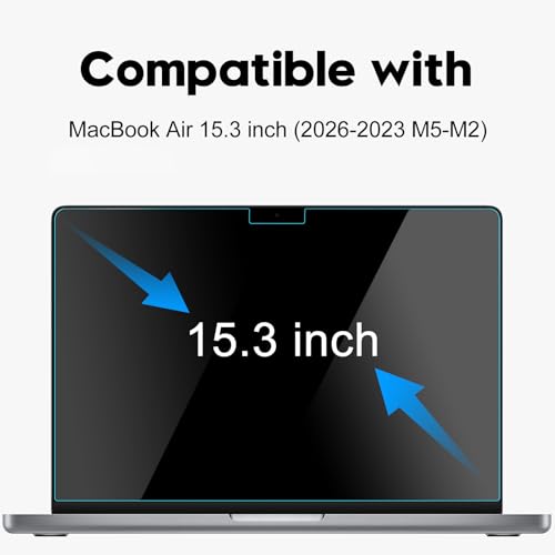 Tempered Glass Screen Protector Compatible with MacBook Air 15.3" M2 2023,9H Hardness Scratch Resistant Macbook Air 15 Inch Screen Film Guard, Bubble Free Ultra-Thin HD Transparency Anti-Fingerprint - color: MacBook Air 15.3 inch, size: 1pc