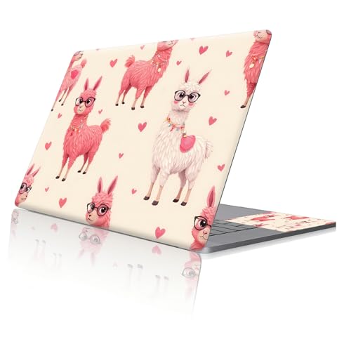 Reusable Universal Laptop Skin Sticker, Cut to Fit for 11.6–15.6 Inch Laptops, Waterproof Protective Film, No-Residue - Pink Llama - color: Pink Llama