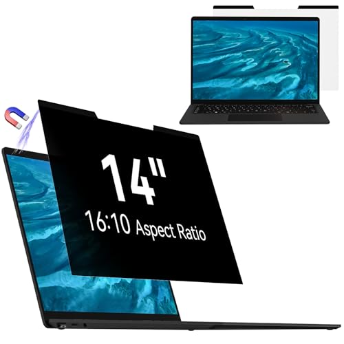 Mamol Magnetic Laptop Privacy Screen 14 inch ,16:10 Aspect Removable Anti Glare Protector Blue Light Privacy Screen Filter,Filter Shield Compatible with HP/Dell/Acer/Asus/Samsung/Lenovo/Thinkpad Envy - size: 14 Inch 16:10 Aspect