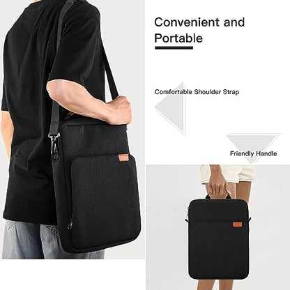 13 inch iPad Sleeve Carrying Bag for 13 inch iPad Pro M5 & Air M4/M3 2026, iPad Pro 12.9, 13.8" Surface Laptop 7th, Padded Trave Tablet Case with Shoulder Strap, Black - color: Black, size: 12.9-14 inch