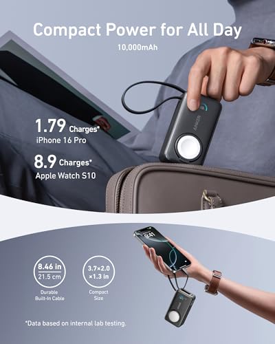 Anker Laptop Charger, 140W USB-C Charger MagGo Power Bank for Apple Watch