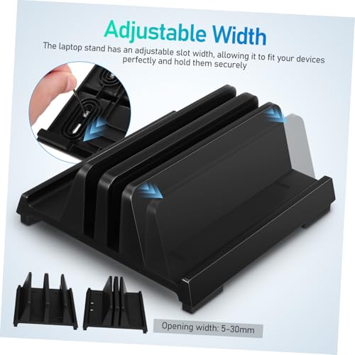 Adjustable Laptop Vertical Stand Dual Slot Laptop Holder for Desk Universal Upright Support for Home Office Ergonomic Workspace Organizer