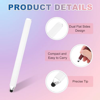 PATIKIL 2Pcs Stylus Pens for Touch Screen, High Sensitivity Universal Pen Capacitive Digital Pens Touchscreen Stylus for Phone Tablets Laptop Touch Screen Devices, White - color: White