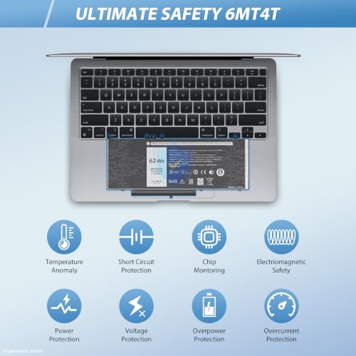 Latitude E5470 E5570 Battery 6MT4T Battery Replacement for Dell Latitude 14 5470 E5470 15 5570 E5570 Precision 15 3510 M3510 Series Notebook 7V69Y TXF9M 79VRK HK6DV 07V69Y（7.6V 62WH） - style: 6MT4T
