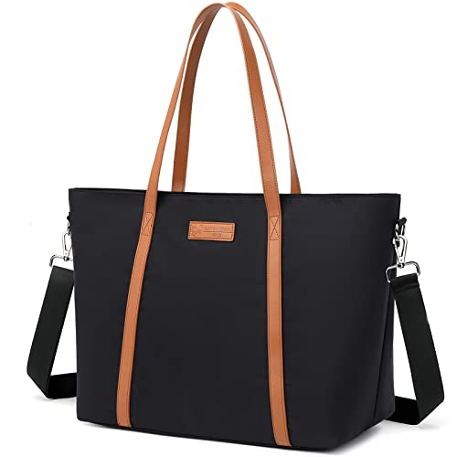 BUG Lightweight Women Laptop Tote Bag for Work, Casual Handbag for Travel Beach College Teacher - color: Black