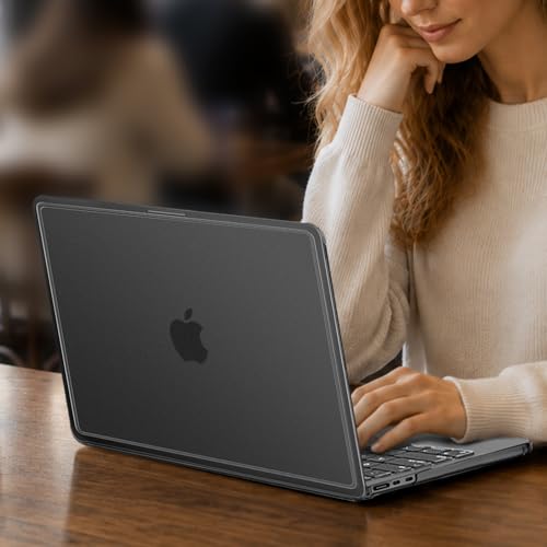 MOSISO Compatible with MacBook Air 13 inch Case M5 2026 M4 M3 M2 2025-2022 | A3449 A3240 A3113 A2681, Scratch-Resistant Shock-Absorbent Reinforced Hard Shell Cover for MacBook Air 13.6 Case, Black - color: Black