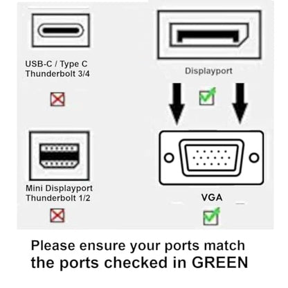 Kyper USKyper-1388 (1 Pack) DisplayPort DP to VGA Adapter Male to Female, 1080P Gold-Plated Converter for Computer Desktop Laptop Monitor Projector HDTV Compatible All Brands