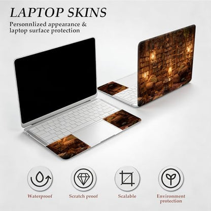 12.1-15.6 Inch Universal Reusable Laptop Skin Sticker Decal, Waterproof Removable Protector for Notebook Cover, Scratch-Resistant Vinyl Cuttable Full Wrap Sticker, Retro Library Bookshelf Book - color: Retro Library Bookshelf Book
