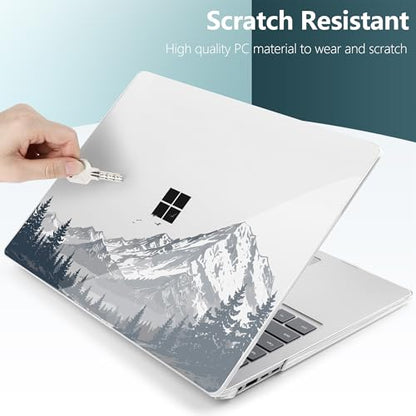 Batianda Mountain Escape Case for Microsoft Surface Laptop 15 inch | Fits Surface Laptop for Business 8th Edition 2026 & Surface Laptop 7 15" 2024, 4-in-1 Bundle, Slim Hard Shell, Precision Fit - color: Misty Mountain