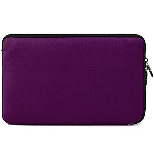 Neoprene Laptop Case | Lightweight Travel Protection | 13" Notebook Compatible Water Resistant Tech Sleeve (Purple) - color: Purple