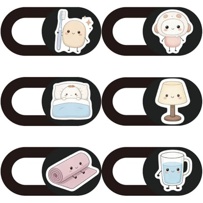 6Pcs 6 Styles Laptop Camera Cover Cartoon Privacy Guard Accessories, Phone Front Camera Blocker 0.04 Inch Ultra Thin for Laptop Desktop Computer Tablet Notebook Mini PC Home Office Use - color: Mixed Shapes-2