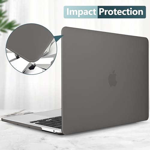 for MacBook Pro 13 inch Case 2023 2022 2021 2020 Release Model: A2338 M2/M1 A2289 A2251 with Touch Bar & Touch ID, Frosted Matte Plastic Hard Shell Case & Keyboard Cover, Gray - color: Gray