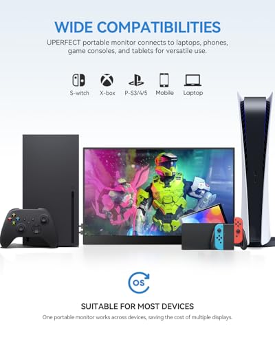 UPERFECT 17.5" Portable Monitor, 1920×1200 FHD 16:10 IPS Display | 125% sRGB, 400 Nits Brightness, USB-C & HDMI, Adjustable Stand, Eye Care Screen Extender for Laptop, MacBook & Gaming - size: 17.5"