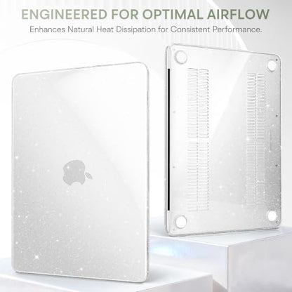 May Chen Compatible with MacBook Neo 13 inch Case 2026 Model A3404, Plastic Hard Shell,Keyboard Cover,Screen Protector,Dust Plug, for MacBook Neo 13" with A18 Pro Chip, Glitter Clear - color: Glitter Clear