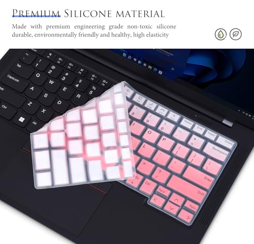 Keyboard Cover for 2024 2023 14" Lenovo Thinkpad x1 Carbon Gen 11 / Gen 10, Lenovo ThinkPad E14 Gen 6 / Gen 5, Lenovo ThinkPad T14 T14s L14 P14s Gen 4 / Gen 3 Keyboard Skin Protector-Gradual Pink - color: Gradual Pink
