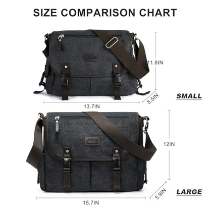 Messenger Bag Men,Waterproof Crossbody Bag,Satchel Shoulder Bag | Waterproof - color: A-black