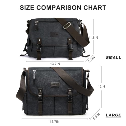 Messenger Bag Men,Waterproof Crossbody Bag,Satchel Shoulder Bag | Waterproof - color: A-black