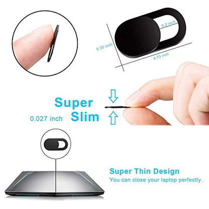 SIREG Webcam Cover Slide Ultra Thin - Cute Pink & Black Web Camera Cover fits Laptop,Tablet,Computer, Smartphone, Protect Your Privacy and Security,Strong Adhesive
