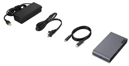 Lenovo 40B30090US Docking Station USB-C Universal Business Dock, Dual Display: Includes USB-C Cable + Power Adapter + Zoomspeed Display Port Cable + Zoomspeed HDMI Cable + AOM Cleaning Cloth