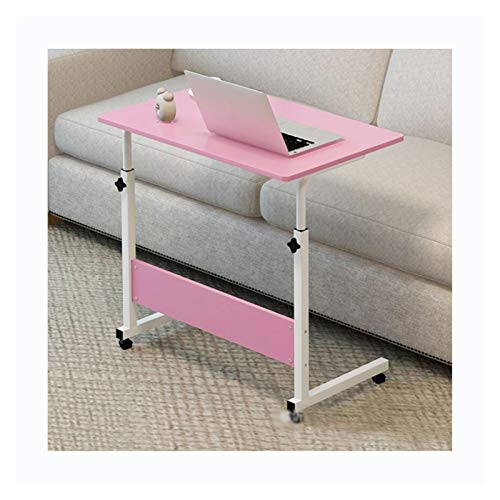 GaRcan Overbed Table Wheels The Sofa Overbed Table Rolling Table Tilting Overbed Table with Wheels Rolling Laptop Table Overbed Desk Rolling Laptop Stand Over Bed Desk (60 * 40pink) - color: 60*40pink