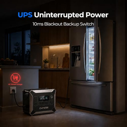 DYNESS Portable Power Station, 2048Wh, 2400W Output, LiFePO4 Battery - size: 2048Wh 2400W