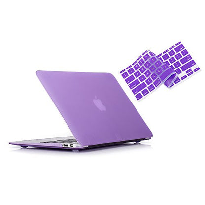RUBAN Case Compatible with MacBook Air 13 Inch (Models: A1369 & A1466, Older Version 2010-2017 Release), Slim Snap On Hard Shell Protective Cover and Keyboard Cover, Purple - color: Purple