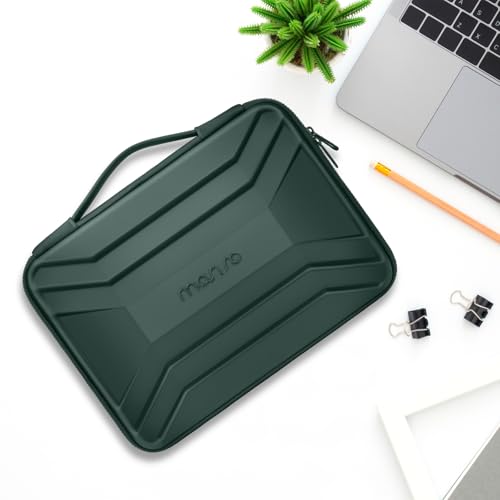 MOSISO 15-16 inch Laptop Hard Case, Waterproof Shockproof Laptop Sleeve Compatible with MacBook Pro 16, HP Acer Dell Lenovo ASUS, Symmetrical Trapezoid EVA Computer Bag with Handle, Emerald Green - color: Emerald Green, size: 15.6 inch