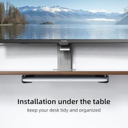 Wall & Under Desk Laptop Mount Holder with Adhesive & Screws in,1.02"/ 26 mm Thick,Anti-Scratch Pads,Universal for MacBooks,Surface,Keyboards,Tablets,Switch &More - color: Black