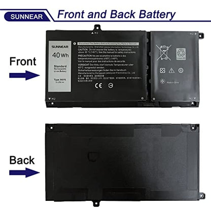 40Wh JK6Y6 Laptop Battery for Dell Latitude 3410 3510 Vostro 5402 5502 | 11.4V; Battery Replacement for Dell Inspiron 5300 5401 5402 5408 5409 5508 5400 5406 7405 7300 7500 2-in-1 Silver - size: 8.7*5.16*1.34 inches JK6Y6