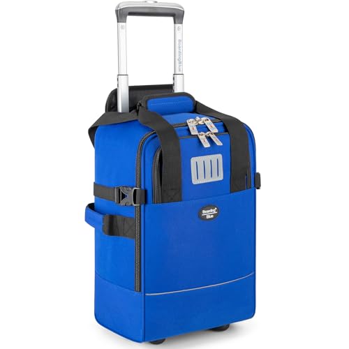 Boardingblue 17x10x9 Inches United Airlines Rolling Personal Item Under Seat Travel Bag Suitable For Major Airlines, Not Suitcase, Rolling Travel Bag Design (Navy, 17x10x9 Inches) - color: Navy, size: 17x10x9 Inches