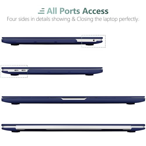 for MacBook Pro 13 inch Case 2023 2022 2021 2020 Release Model: A2338 M2/M1 A2289 A2251 with Touch Bar & Touch ID, Frosted Matte Plastic Hard Shell Case & Keyboard Cover, Navy Blue - color: Navy Blue