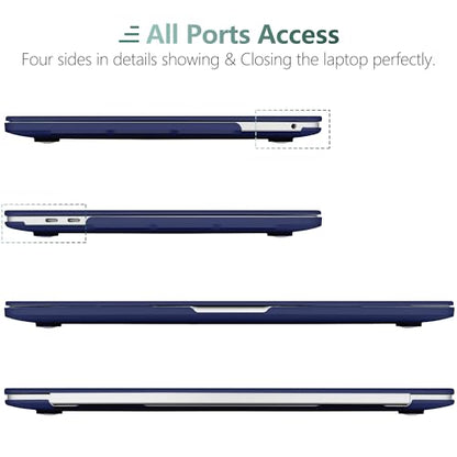 for MacBook Pro 13 inch Case 2023 2022 2021 2020 Release Model: A2338 M2/M1 A2289 A2251 with Touch Bar & Touch ID, Frosted Matte Plastic Hard Shell Case & Keyboard Cover, Navy Blue - color: Navy Blue