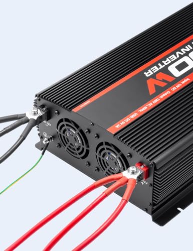 POTEK 5000W Power Inverter 4 AC Outlets 12V DC to 110V AC Car Inverter with 2 USB Ports Black - size: 5000W-MSW
