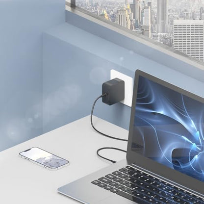 Hafiuege 100W USB C Laptop Charger, Type C Power Adapter for All Devices | Fit for Asus ROG Ally , HP Chromebook, Lenovo ThinkPad, Acer Laptops, Charge Type-C 96W 90W 65W 45W 30W Devices