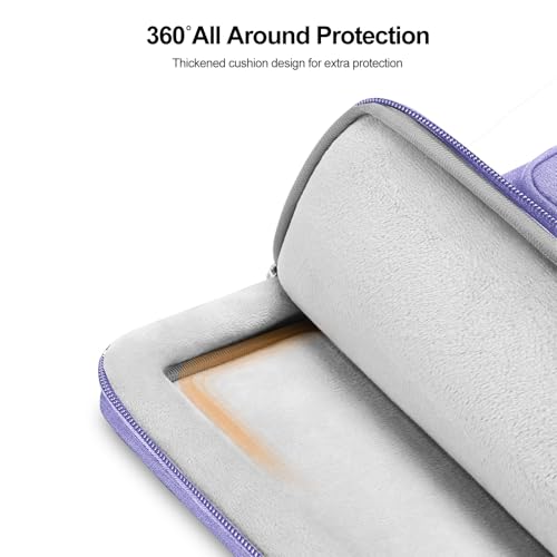 MOSISO 360 Protective Laptop Bag, Computer Bags | Laptop Sleeve Bag with Trolley Sleeve&2 Rectangle Pockets&Handle - color: Purple, size: 16 inch