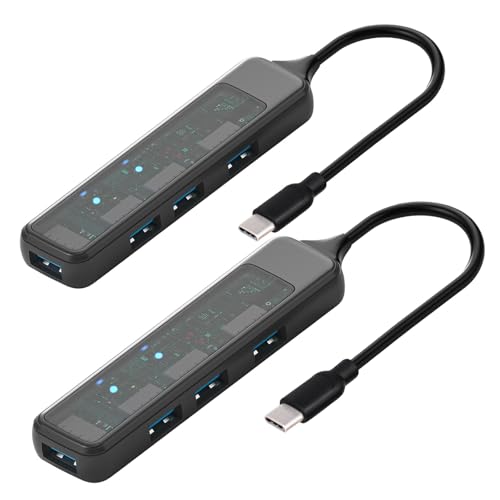 2 Pack 4-in-1 USB C Hub with 5Gbps Data Transfer, USB 3.0 multiport Adapter for PC, Laptop, iMac, Surface,MacBook Pro and More - style: USB C Hub