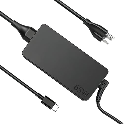 65W USB C Laptop Charger Compatible with Lenovo Thinkpad T14 T15 Yoga Chromebook Computer Type C Fast Charging Power Supply Adapter Cord