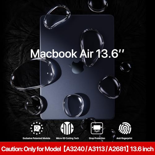 Soonjet for MacBook Air 13 inch Case with Keyboard Cover, Matte Finish Cover, Fits 2022-2026 M5/M4/M3/M2 A3449 A3240 A3113 A2681, Color-Matched Transparent Design for MacBook Air 13.6 inch | Easy to Snap On, Closes Seamlessly, Scratch Resistant, Non-Slip