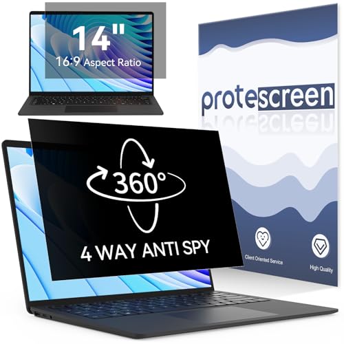 360° Laptop Privacy Screen 14 Inch for 16:9 Computer, 14" Monitor 4 Way Privacy Anti Glare Protector Blue Light Filter Shield Film Compatible with Lenovo/Hp/Dell/Acer/Asus/Thinkpad/Envy/Toshiba - size: 14 inch Laptop 360 Privacy Screen (16:9)