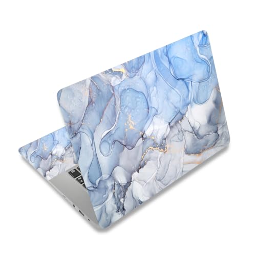 Laptop Decal Sticker Skin Cover, 11.6”12" 13" 13.3" 14" 15" 15.4" 15.6 inch Laptop Netbook Vinyl Skin Sticker Cover Art Notebook PC Protector (2 Wrist Pad Included), Removable Reusable, Blue Marble - color: Blue Marble