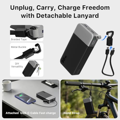 NOBIS Power Bank 90W 20000mAh Laptop Portable Charger - color: Black