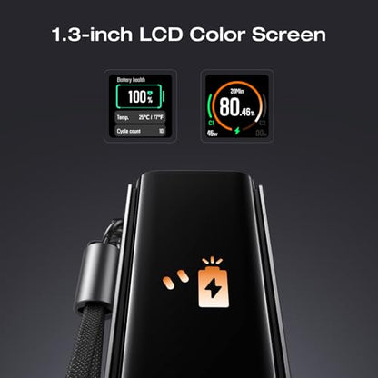 EF ECOFLOW RAPID Pro Power Bank with 67W Wall Plug, 10,000mAh 3-in-1 Portable Charger with Built-in USB-C Cable, 45W Fast Recharging, Travel Essentials for iPhone 17/16 Series, Galaxy, Laptops, and More