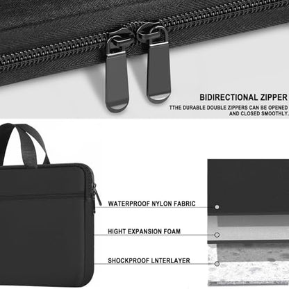 Laptop Bag 15.6 Inch, Durable Briefcase Handbag Protective Computer Case | Laptop Sleeve with Front Pocket, Water Resistant Carrying Computer Sleeve Compatible with HP, Dell, Lenovo, Asus, Black